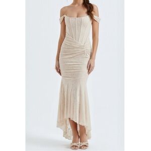 House of CB Cream High Low Dress